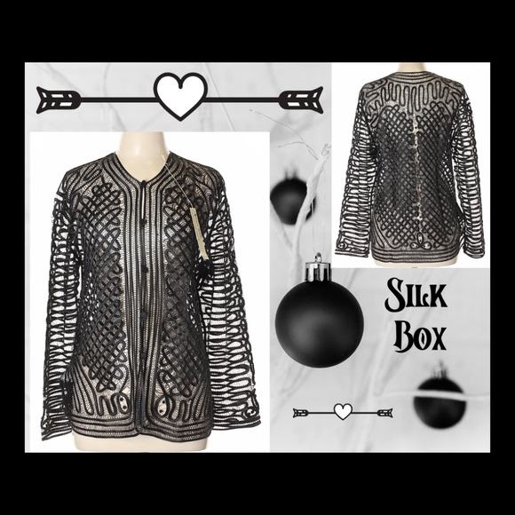 fancy black cardigan